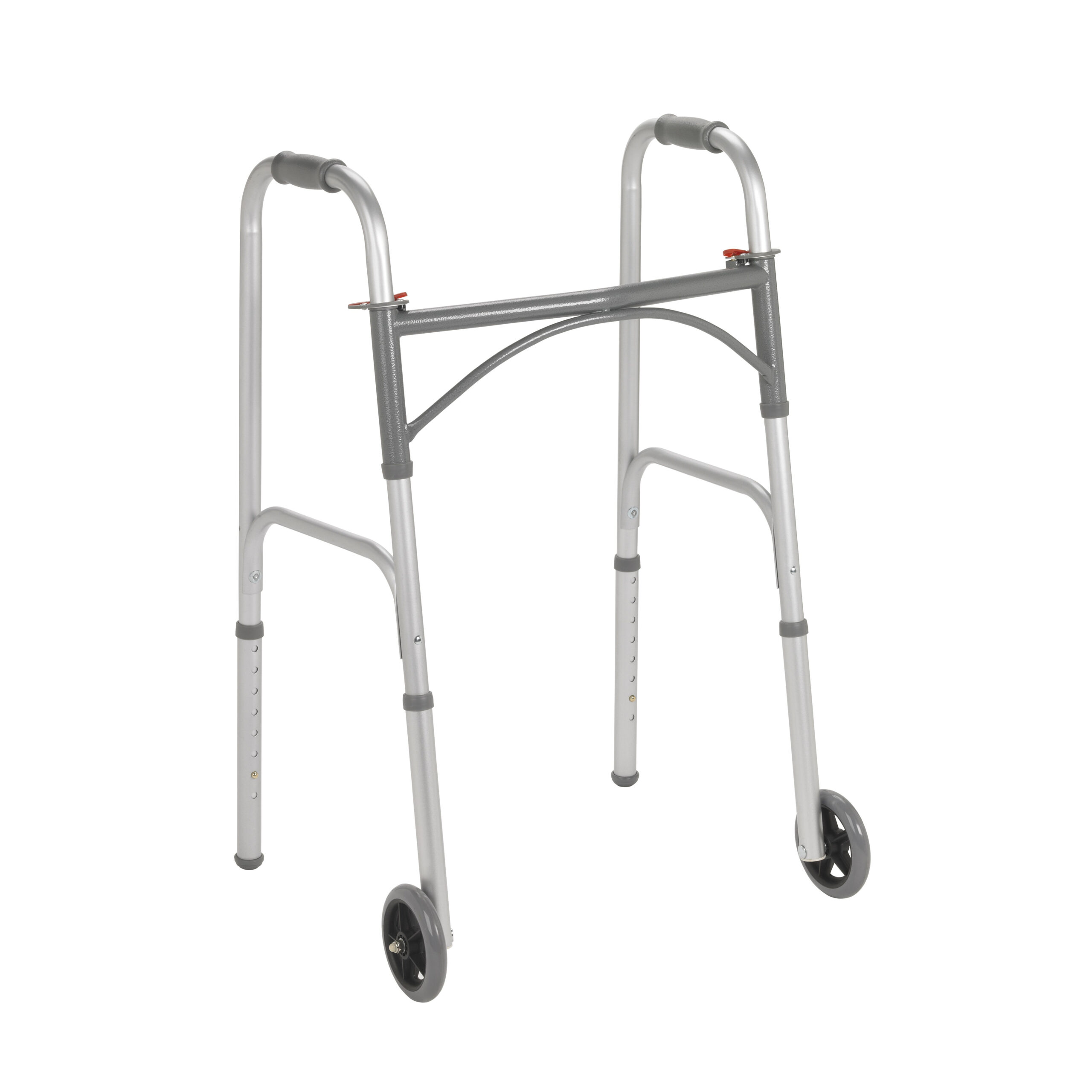 Folding Junior Walker, Two Button With 5″ Wheels