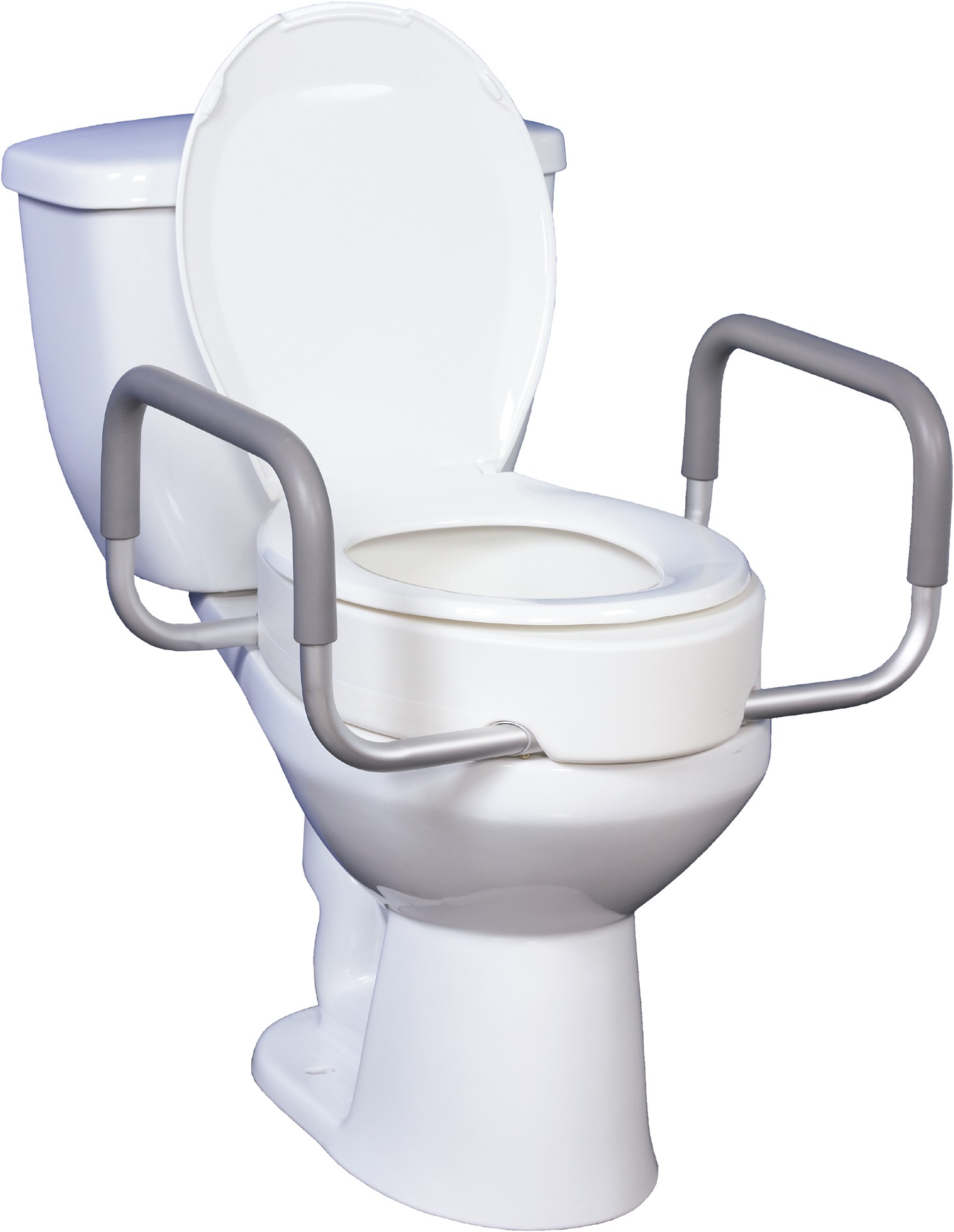 Premium Raised Toilet Seat With Removable Arms