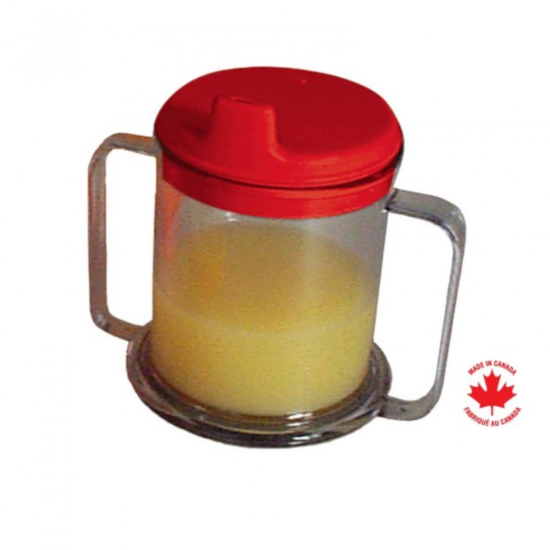 Parsons Double Handled Mug, With Red Lid